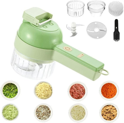 Portable Electric Vegetable Cutter Set, 4-in-1