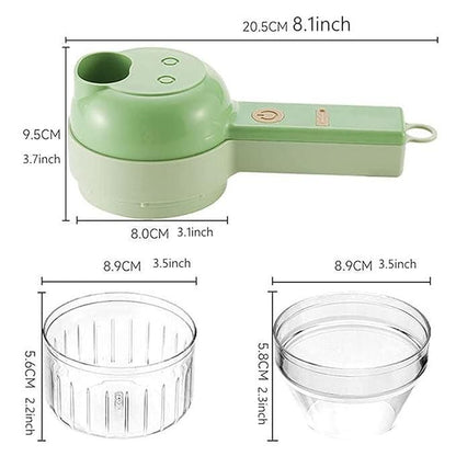 Portable Electric Vegetable Cutter Set, 4-in-1