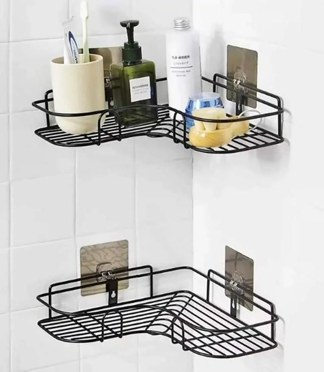 Corner Rack: Self-Adhesive Bathroom Shelf Corner Rack Made of Stainless Steel