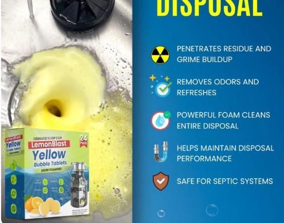 LemonBlast Yellow Bubble Tablets for flushing clogged pipes