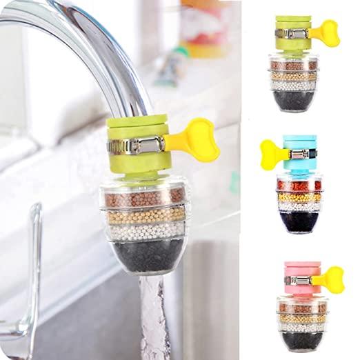 Water Faucet Mount Filter with Activated Carbon (Assorted Colours)