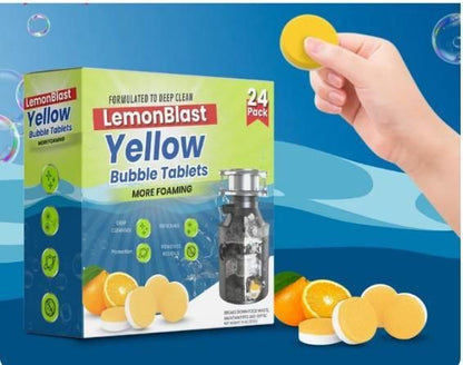 LemonBlast Yellow Bubble Tablets for flushing clogged pipes