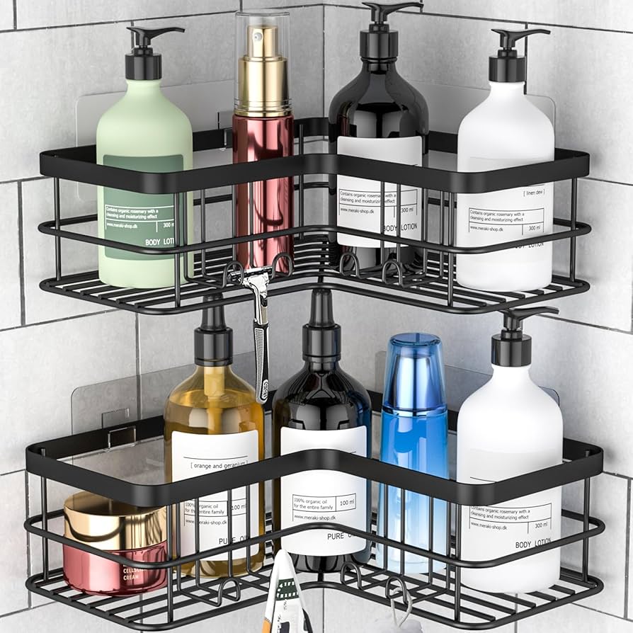 Corner Rack: Self-Adhesive Bathroom Shelf Corner Rack Made of Stainless Steel