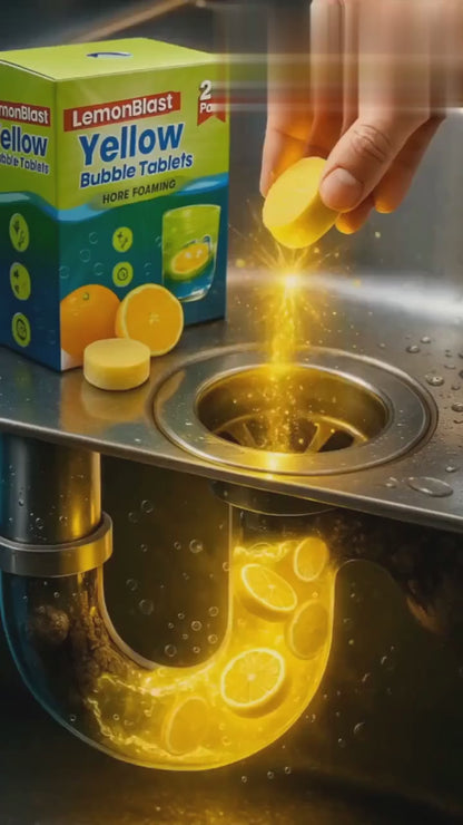 LemonBlast Yellow Bubble Tablets for flushing clogged pipes